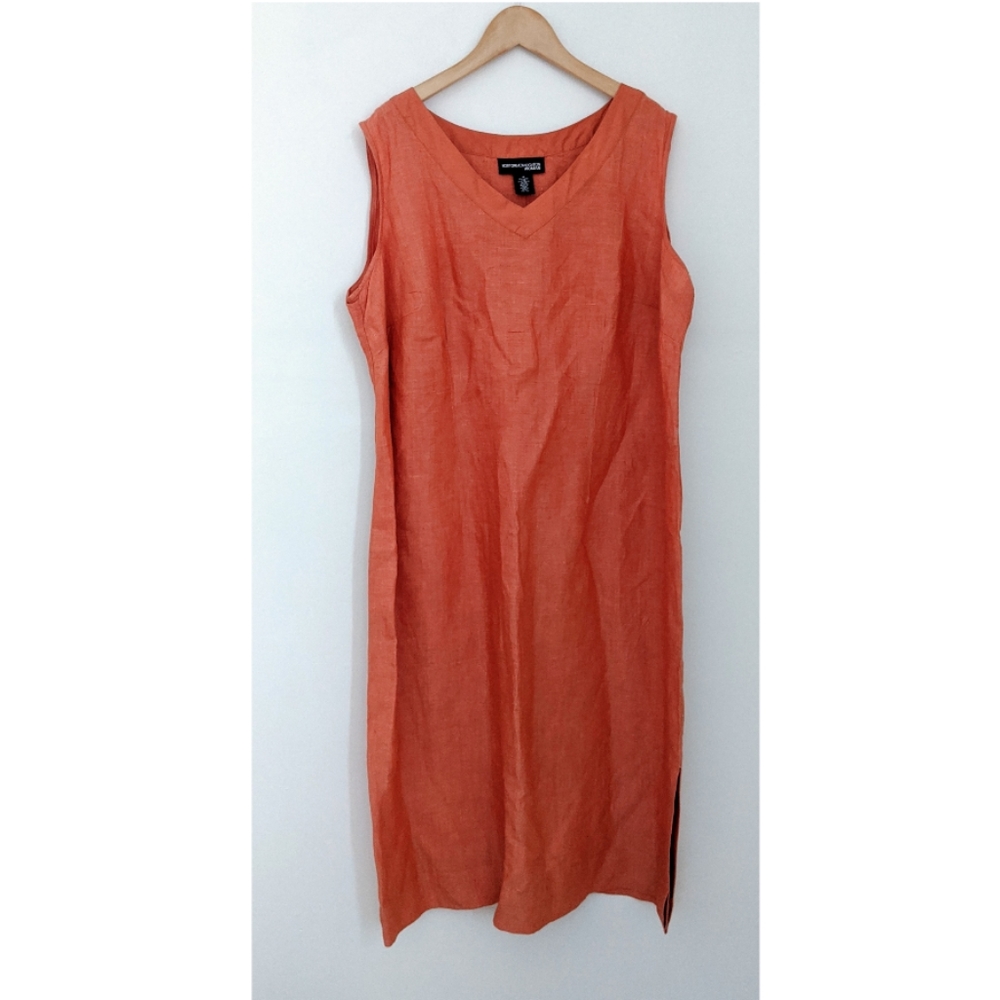 Norton McNaughton Linen Blend Sleeveless Dress 1X